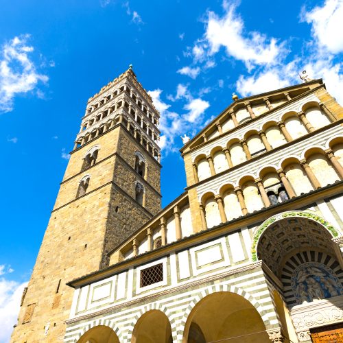 The Cathedral of San Zeno (St. Zeno) X century in Piazza Duomo (Cathedral square). Pistoia, Tuscany, Italy